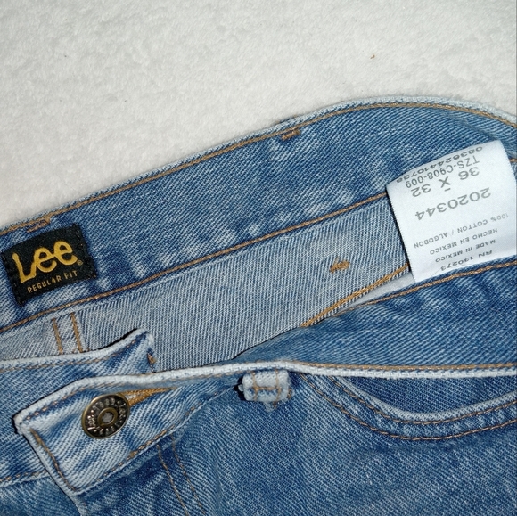 Lee Regular Fit 100%cotton Denim Blue Jeans size 36×32 - Picture 7 of 12